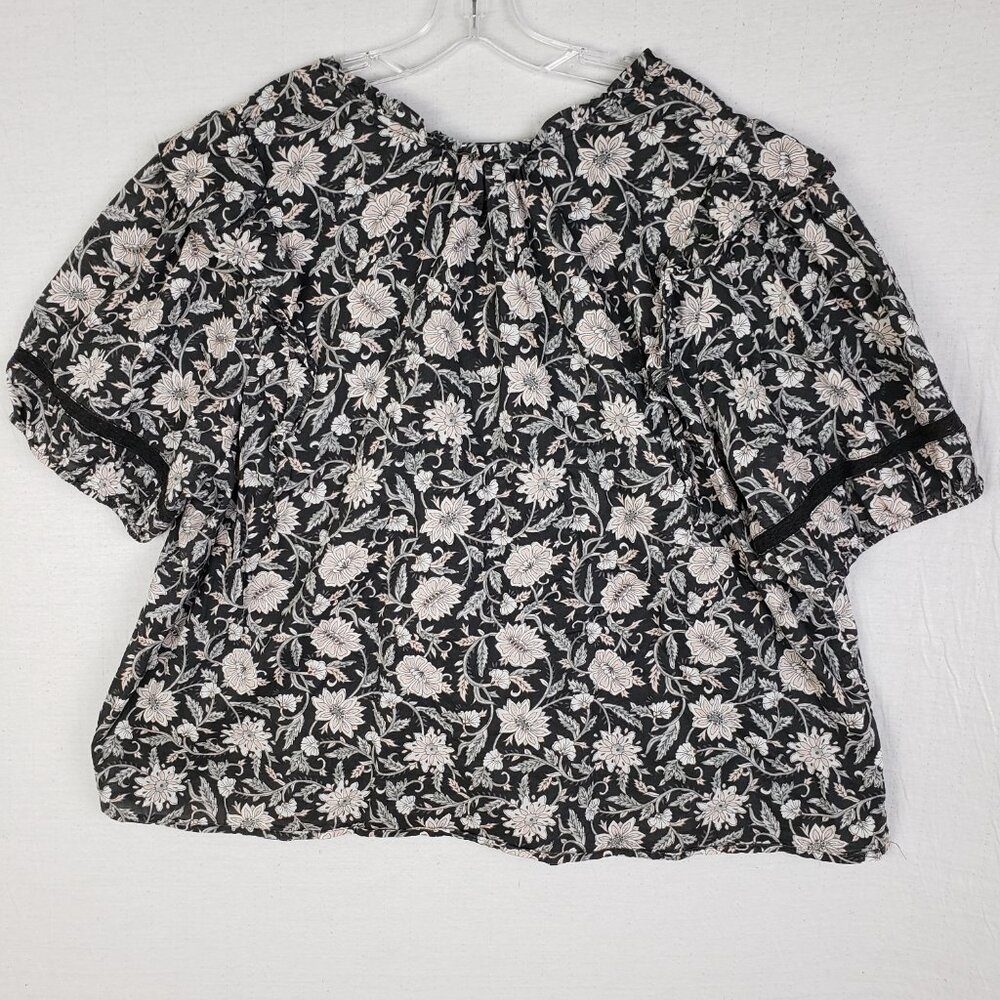 Angels Forever Young Peasant Blouse Top Floral Print Boho Cotton size 3X Resort - Picture 6 of 12
